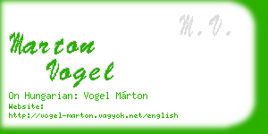 marton vogel business card
