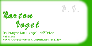 marton vogel business card